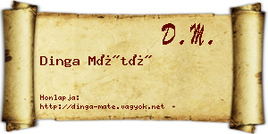 Dinga Máté névjegykártya